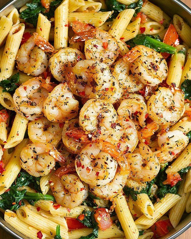 Tomato Spinach Shrimp Pasta - #recipe by #eatwell101 - https://www.eatwell101.com/shrimp-pasta-recipe-with-tomato-and-spinach
