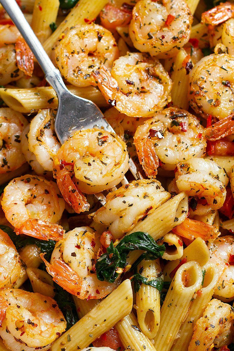 Tomato Spinach Shrimp Pasta – Best Shrimp Pasta Recipe — Eatwell101