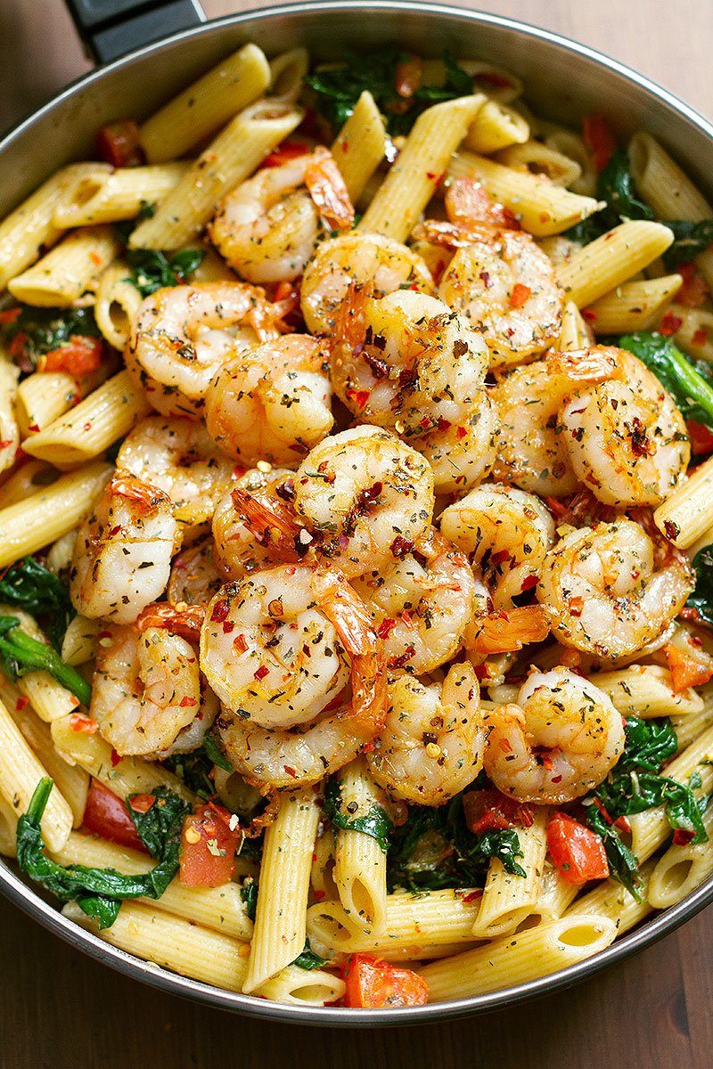 Tomato Spinach Shrimp Pasta – Best Shrimp Pasta Recipe — Eatwell101