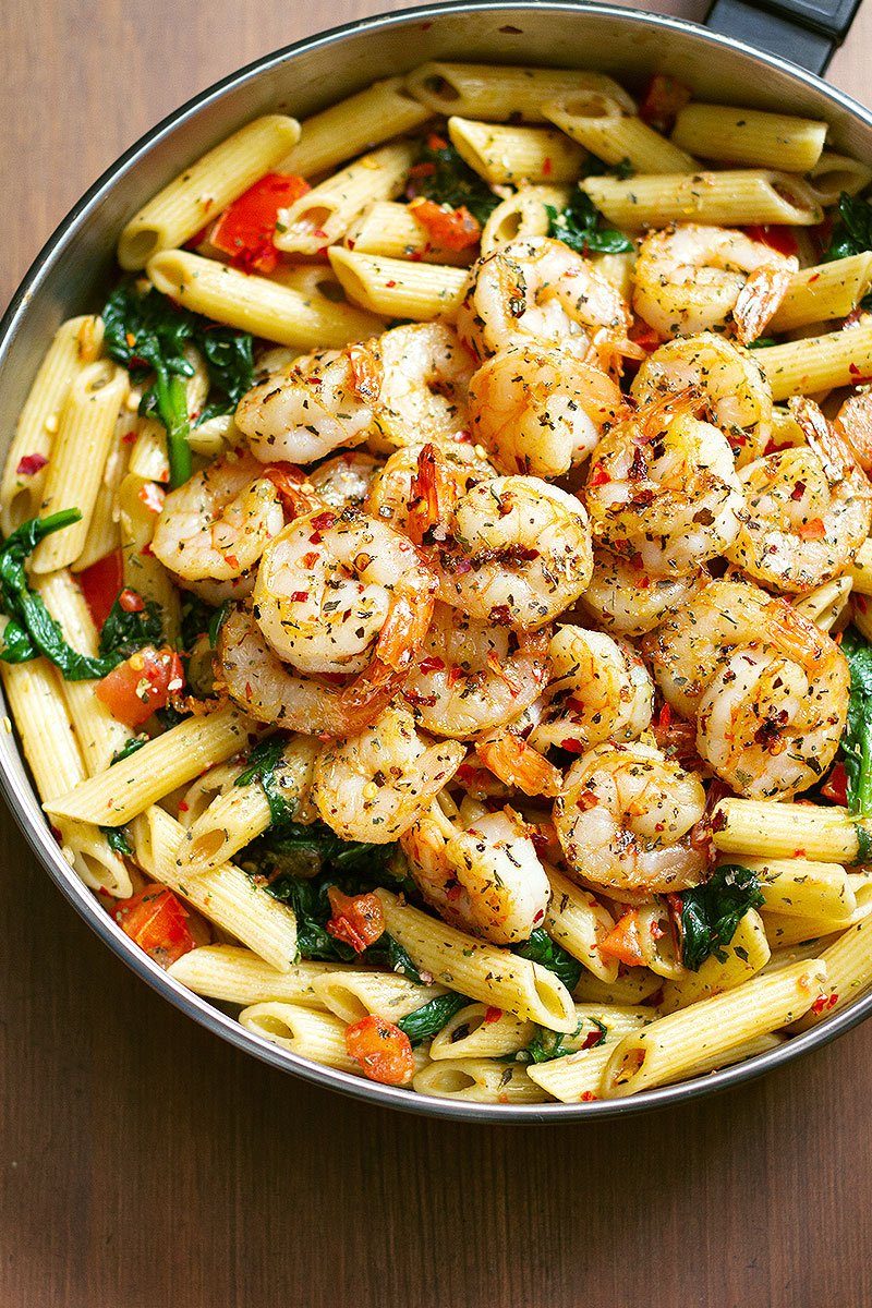 Tomato Spinach Shrimp Pasta – Best Shrimp Pasta Recipe — Eatwell101