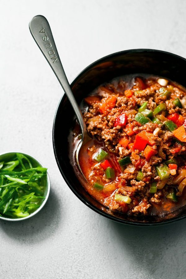 Paleo Beef Chili - #recipe by #eatwell101 - https://www.eatwell101.com/paleo-beef-chili-recipe