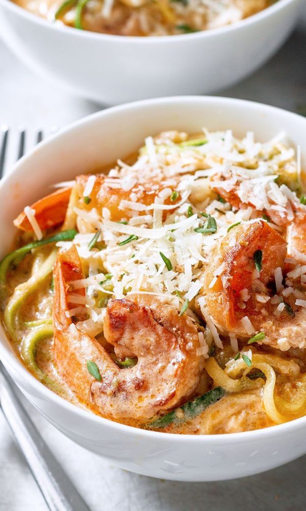 Creamy Shrimp Scampi with Zucchini Noodles