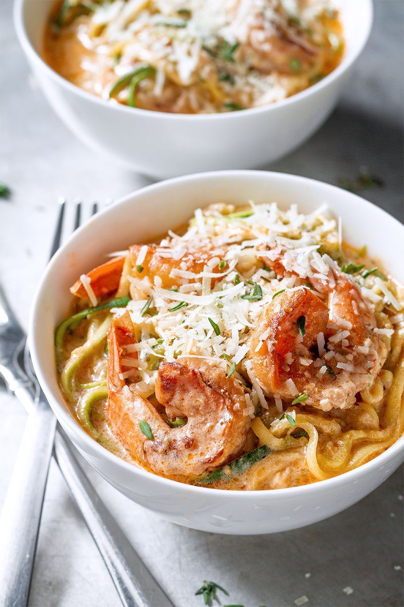 shrimp scampi with zucchini noodles