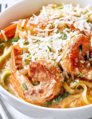 Creamy Shrimp Scampi with Zucchini Noodles