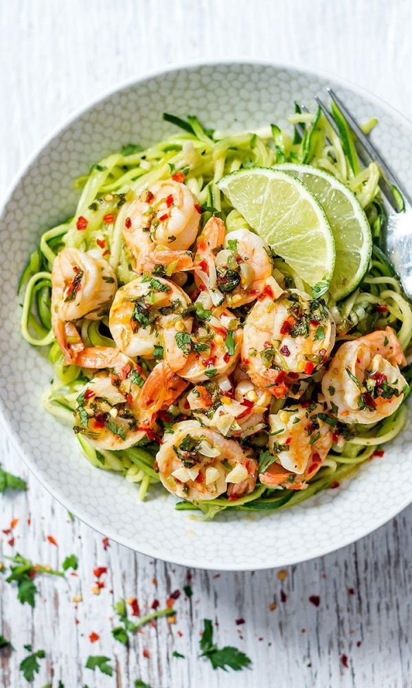 Cilantro Lime Shrimp with Zucchini Noodles