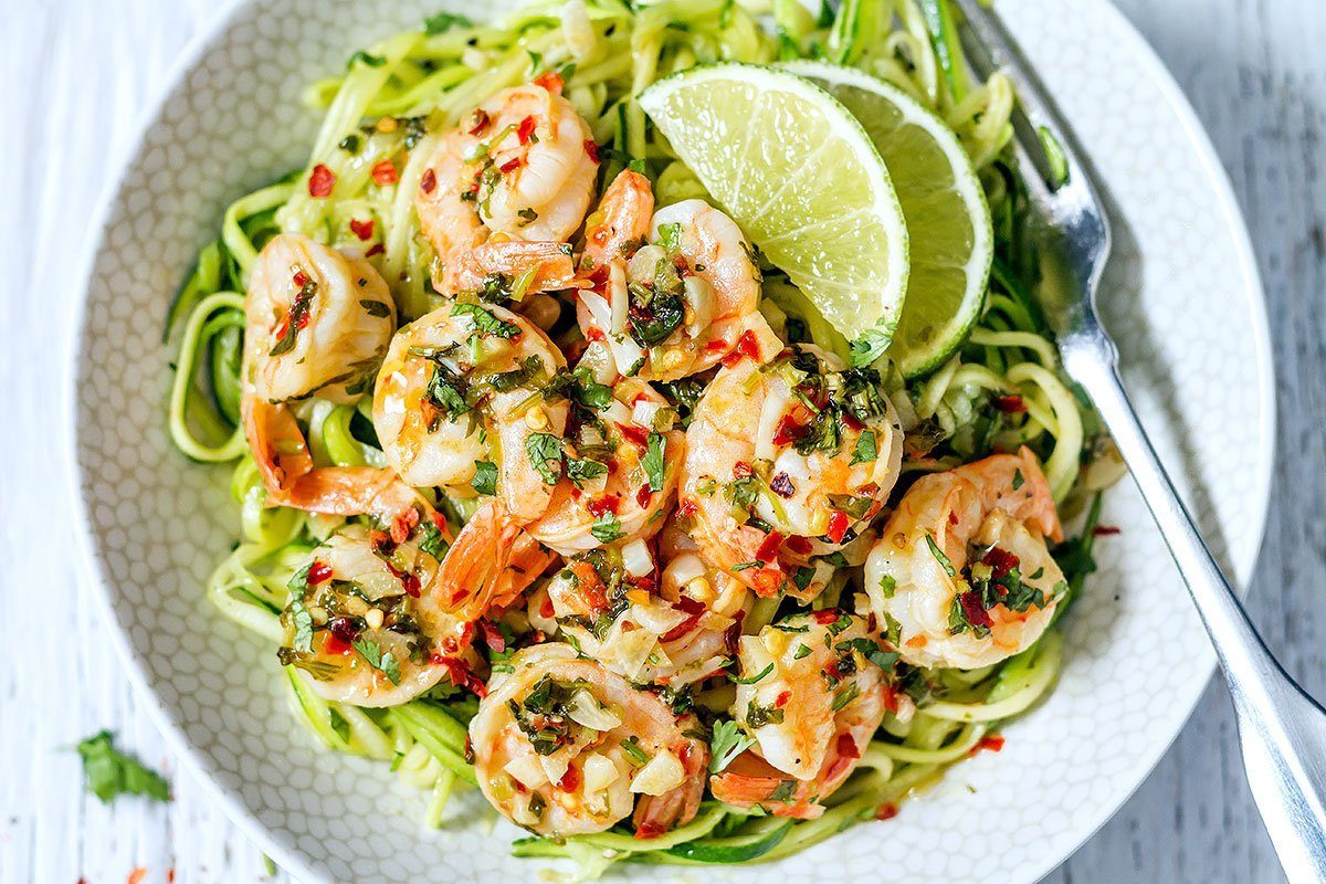 Cilantro Lime Shrimp with Zucchini Noodles