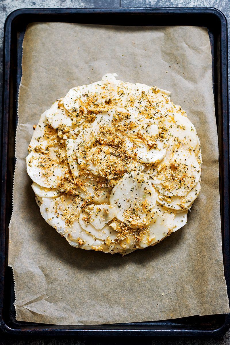 Garlic Parmesan Potato Cake
