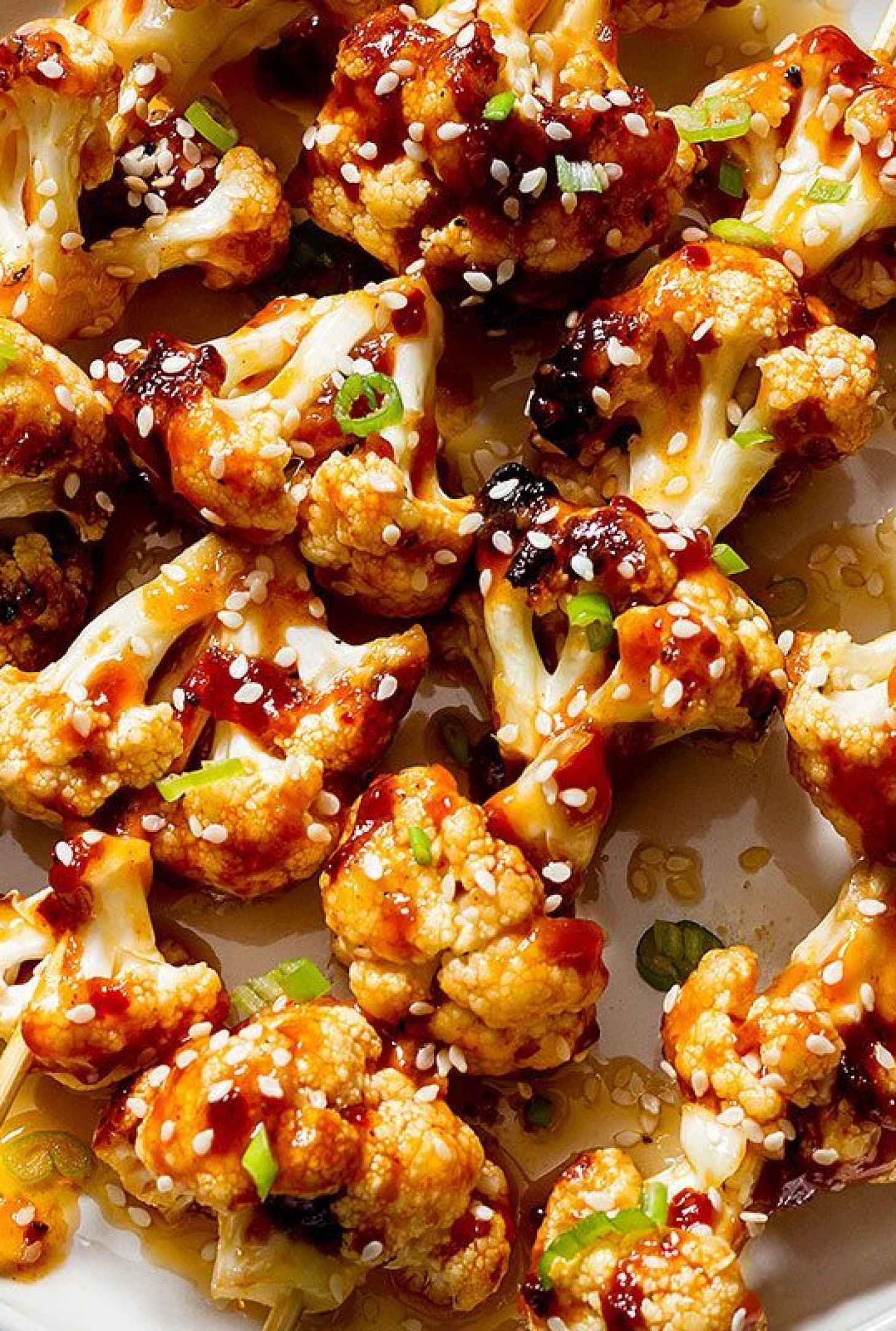 Grilled General Tso’s Cauliflower Kabobs - #recipe by #eatwell101 - https://www.eatwell101.com/general-tso-grilled-cauliflower