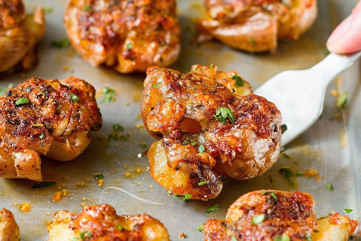 Garlic Butter Parmesan Roasted Baby Potatoes