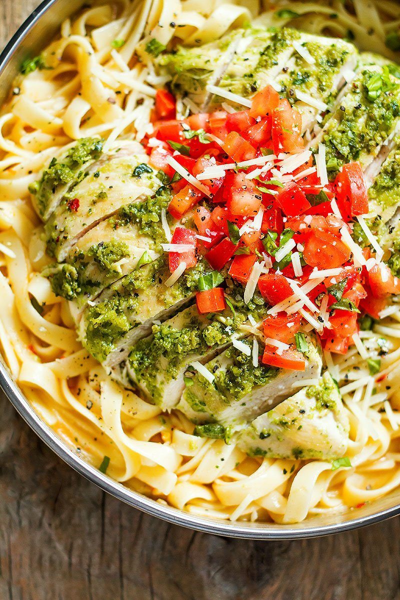 Pesto Chicken Pasta Recipe – Healthy Chicken Pasta Recipe — Eatwell101