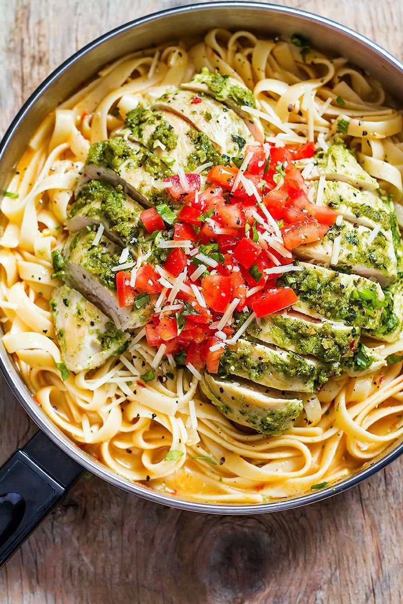 Pesto Chicken Pasta Recipe – Healthy Chicken Pasta Recipe — Eatwell101