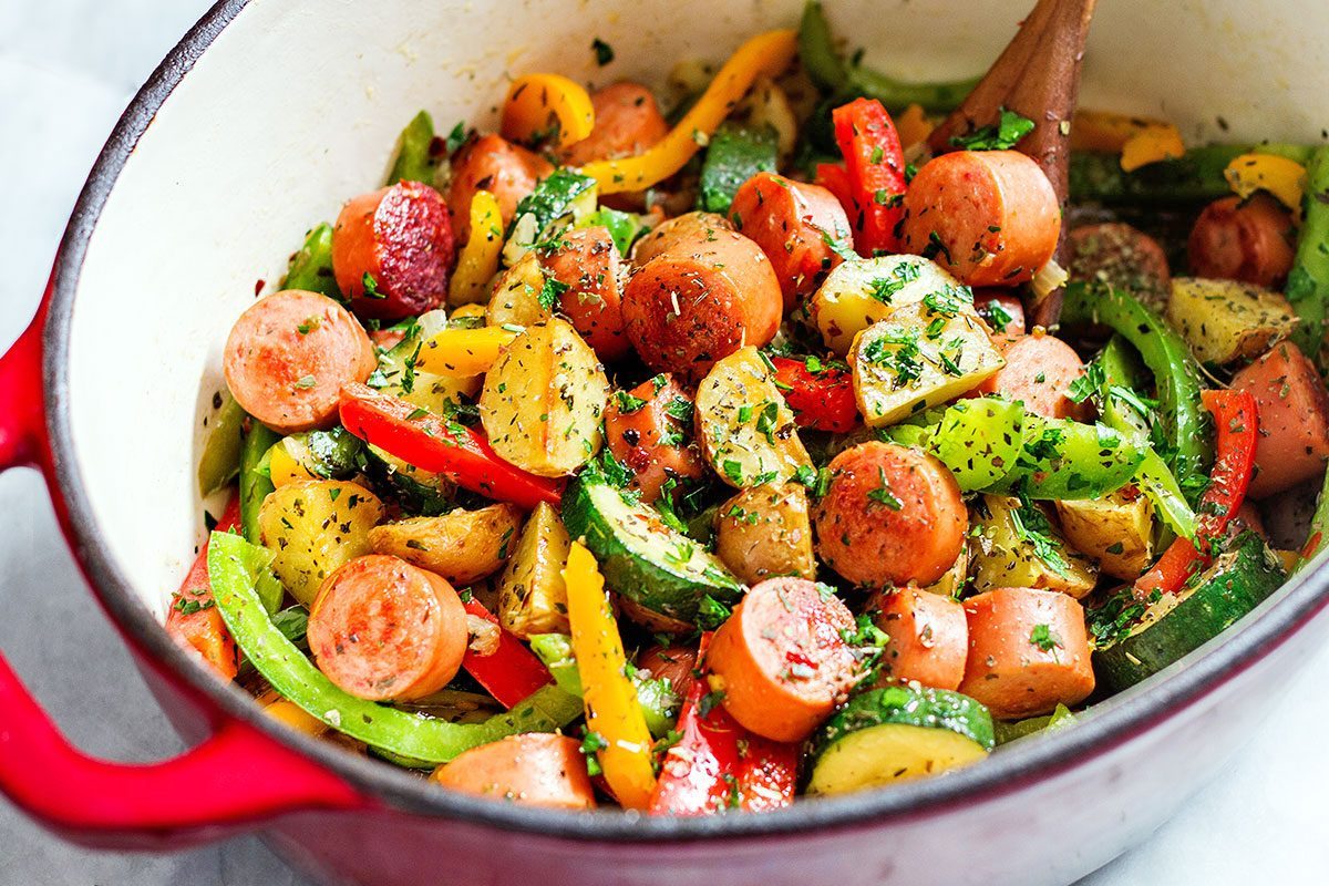 One Pot Sausage And Vegetables Recipe Eatwell101