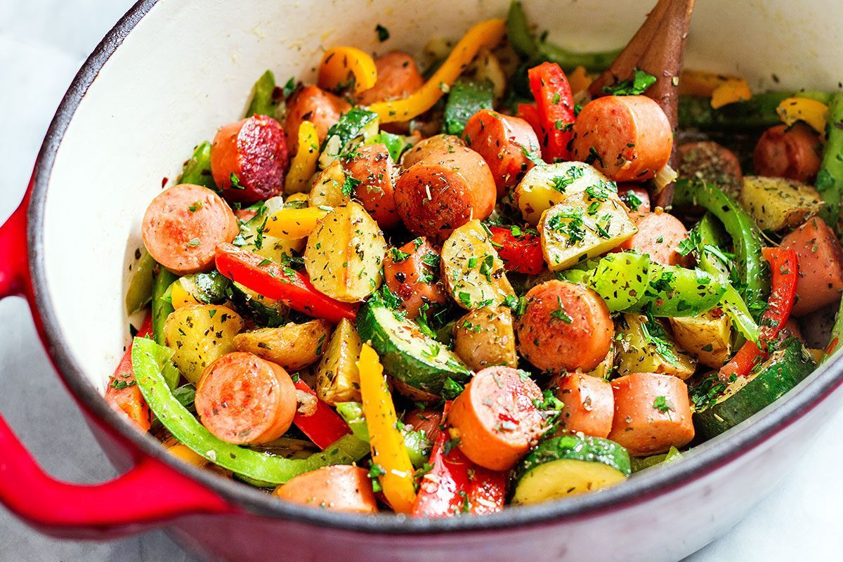 Sausage and Veggies Skillet - 30 Minute, One-Pan Meal - Julia's Album