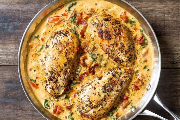 Creamy Chicken with Bacon and Spinach