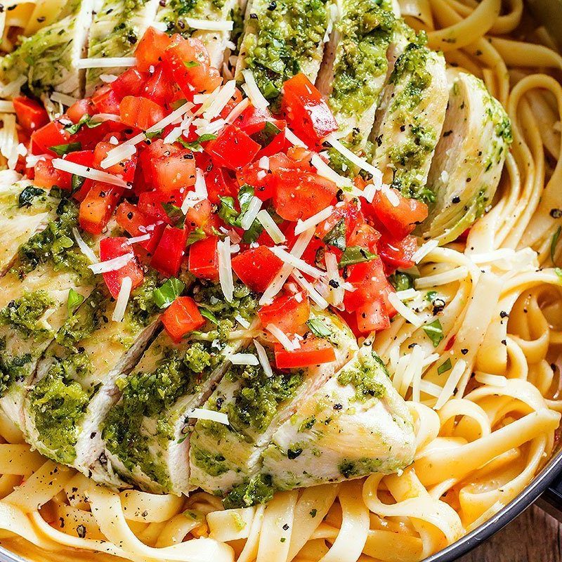Pesto Chicken Pasta Recipe – Healthy Chicken Pasta Recipe — Eatwell101
