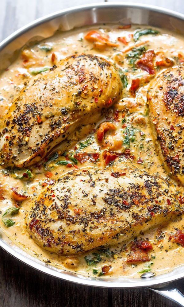 Creamy Chicken with Bacon and Spinach