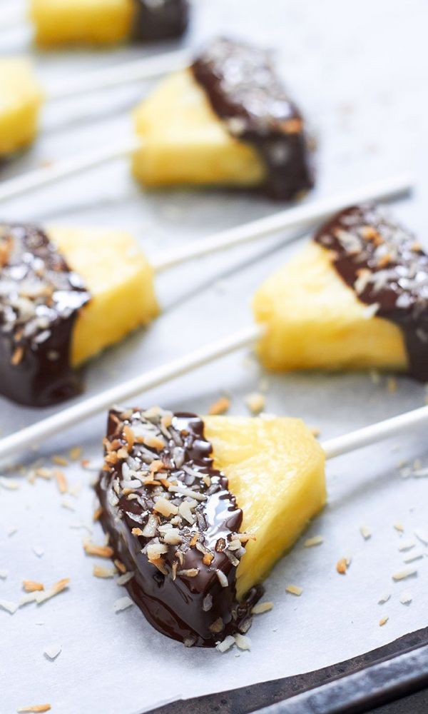 Chocolate Coconut Pineapple Pops