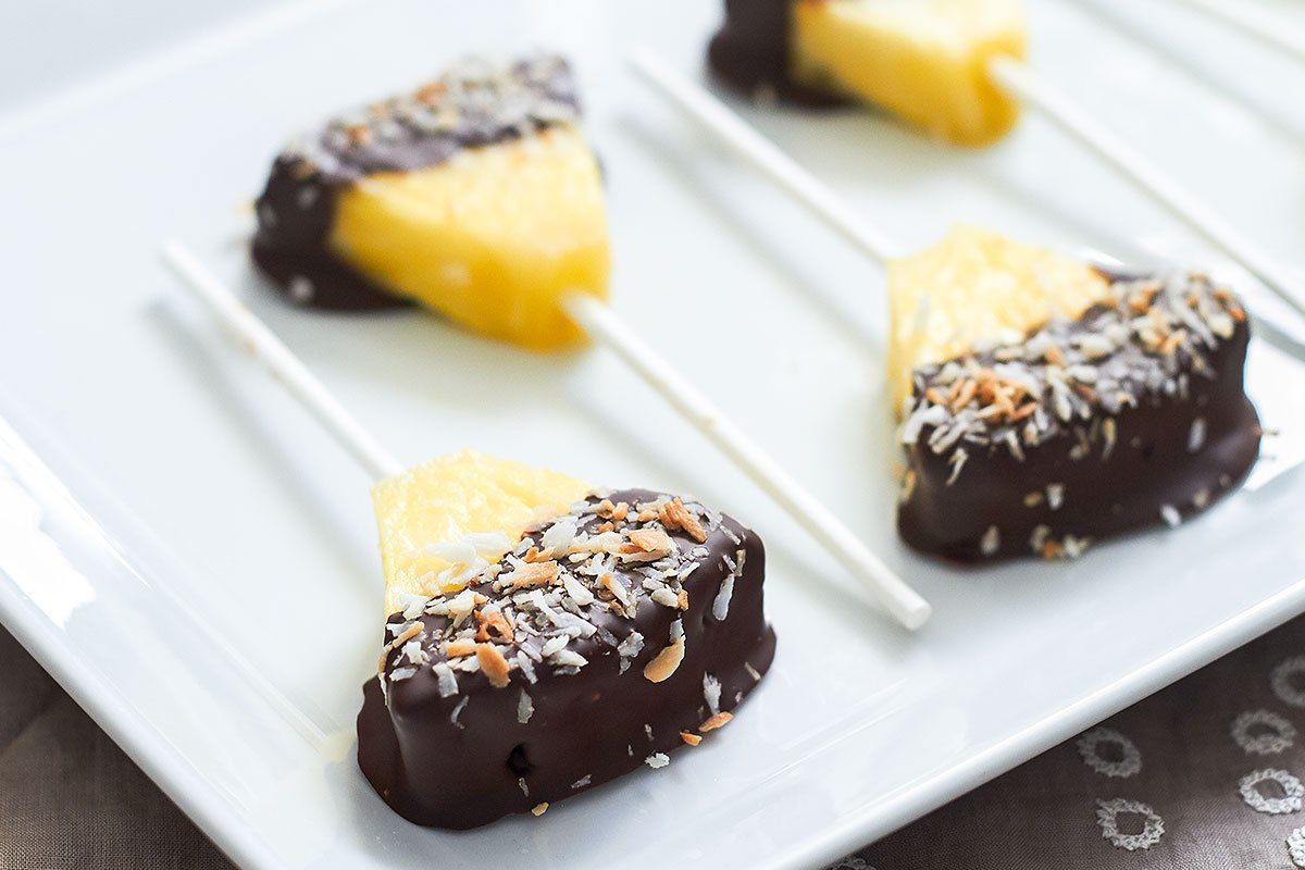 Chocolate Coconut Pineapple Pops