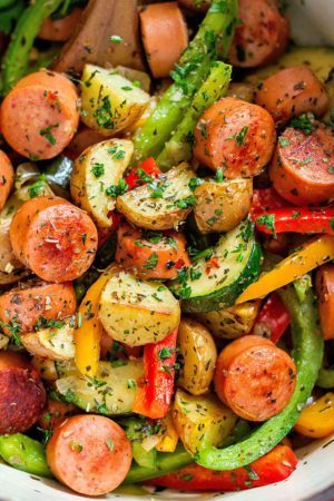 20-Minute Healthy Sausage and Veggies One-Pot