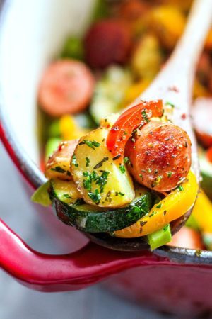 20-Minute Healthy Sausage and Veggies One-Pot