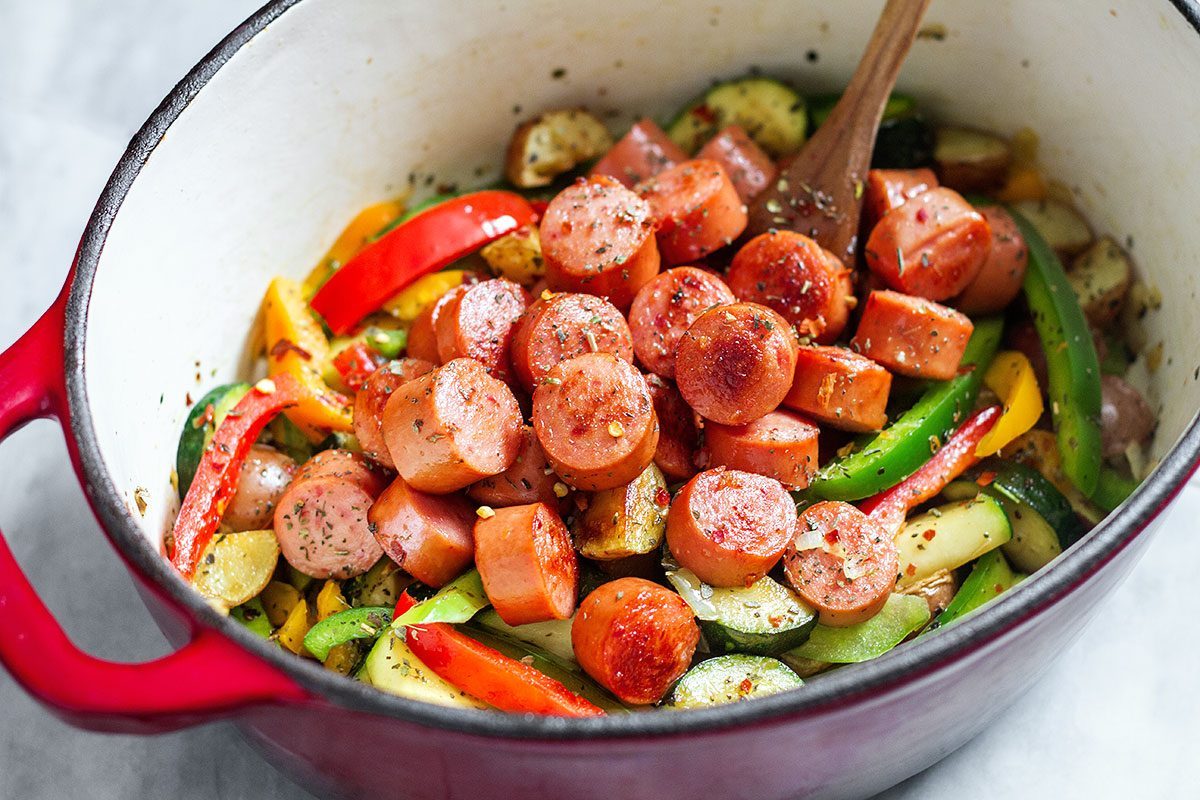 Instant pot sausage top and veggies