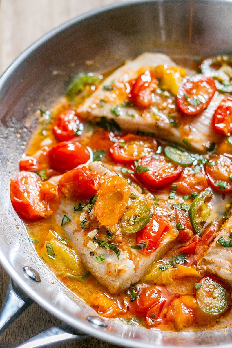 Tilapia White Fish Recipe in Tomato Basil Sauce - Easy ...