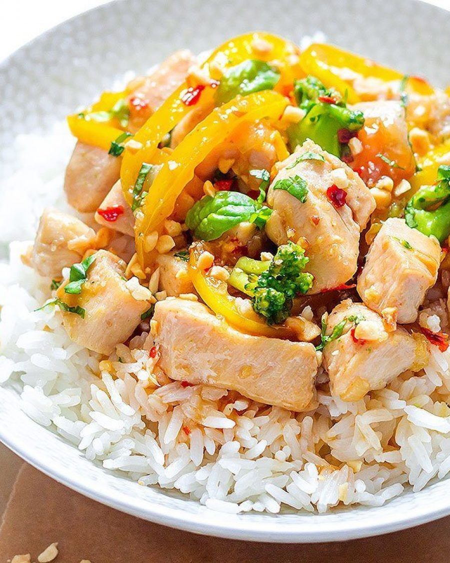 Savory Sweet Chicken Stir Fry - #recipe by #eatwell101 - https://www.eatwell101.com/savory-sweet-chicken-stir-fry