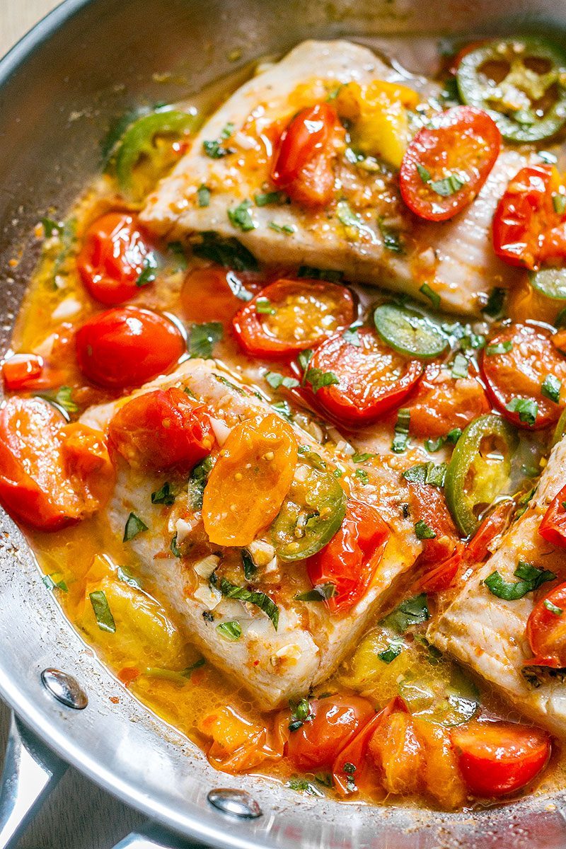 Tilapia White Fish Recipe in Tomato Basil Sauce — Eatwell101