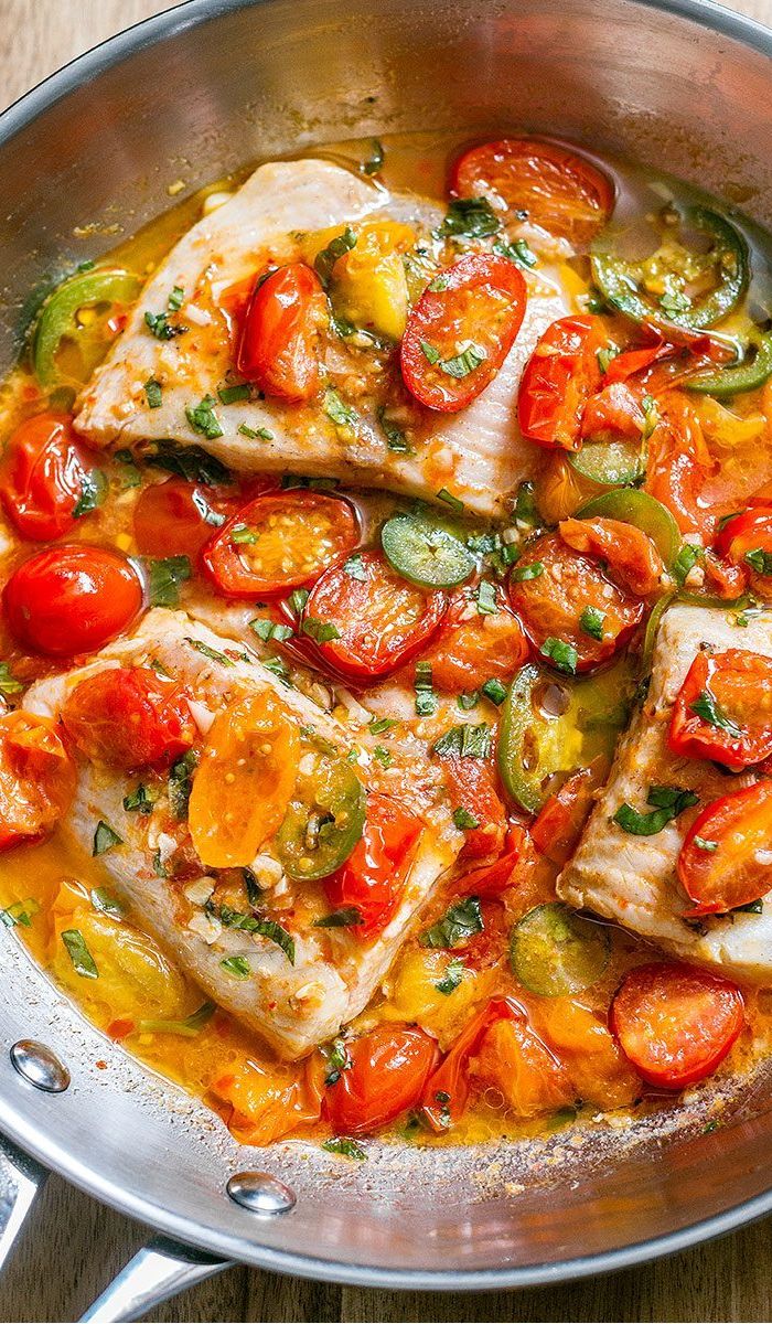 Pan-Seared Tilapia in Tomato Basil Sauce
