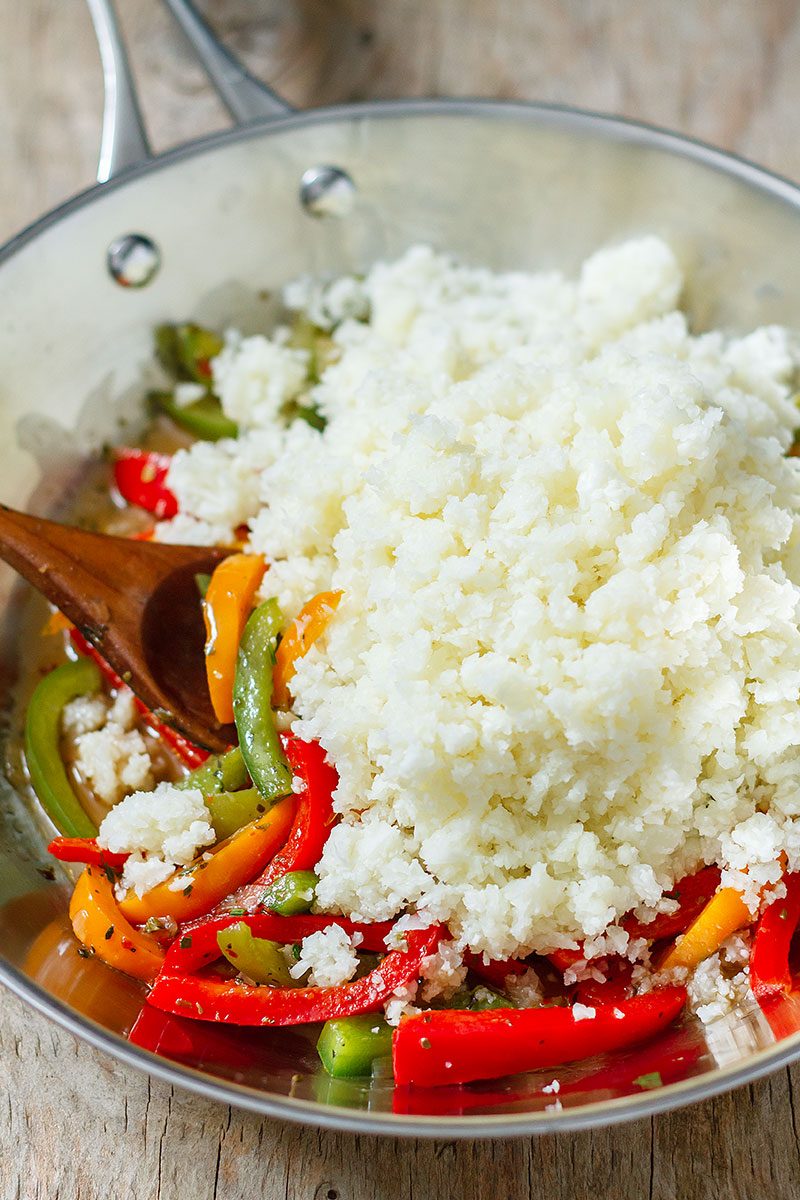 Cauliflower Fried Rice with Sausage and Peppers — Eatwell101