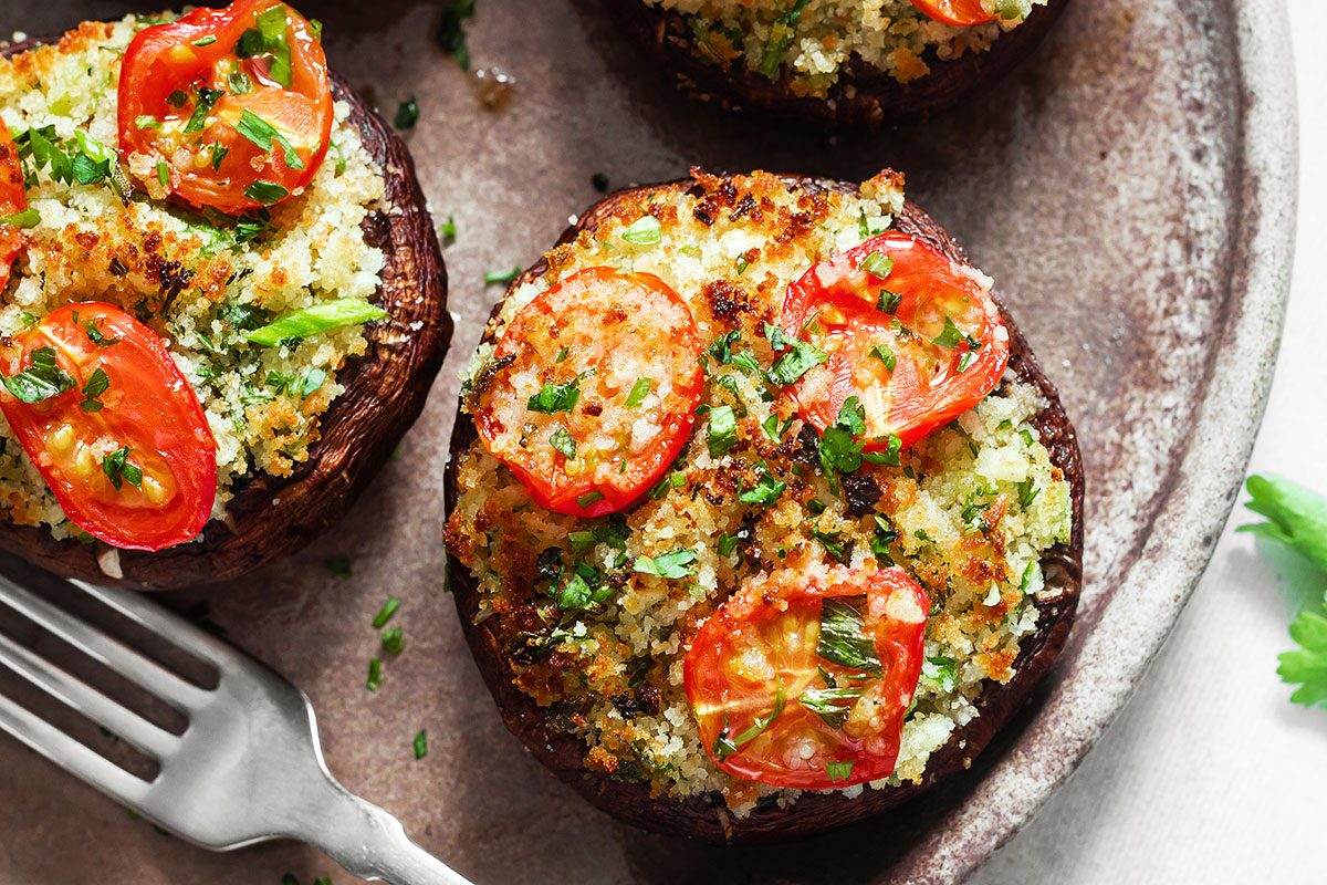 Stuffed Portobello Mushrooms with Garlic Herb Butter