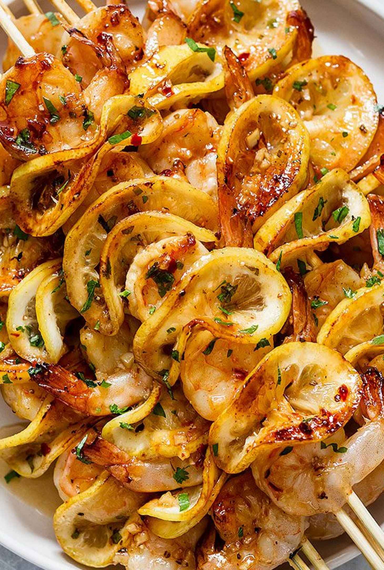 Lemon Grilled Shrimp with Honey Garlic Glaze - #recipe by #eatwell101 - https://www.eatwell101.com/grilled-shrimp-recipe