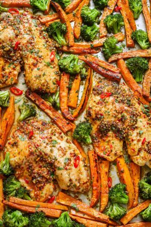 Sheet-Pan Chili-Lime Tilapia with Veggies