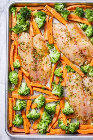 Sheet-Pan Chili-Lime Tilapia with Veggies