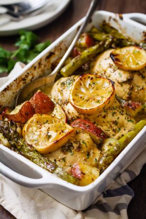 Baked Chicken Breasts with Lemon & Veggies