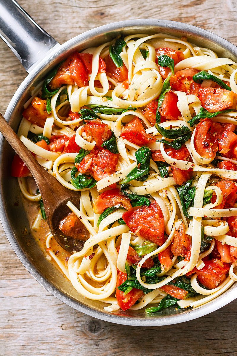 Chicken Pasta Recipe with Tomato and Spinach