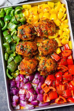 Sheet-Pan Honey Chili Chicken with Veggies