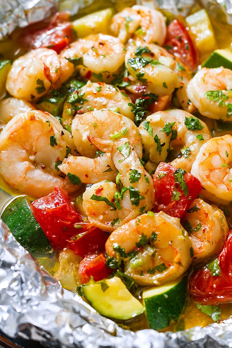 Shrimp Foil Packets Recipe with Lemon Garlic Herb Sauce – Shrimp in ...