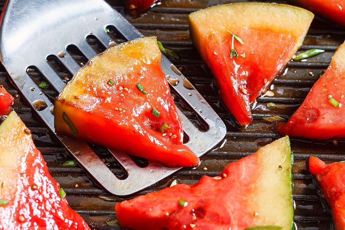 Grilled Watermelon with Honey Balsamic Glaze