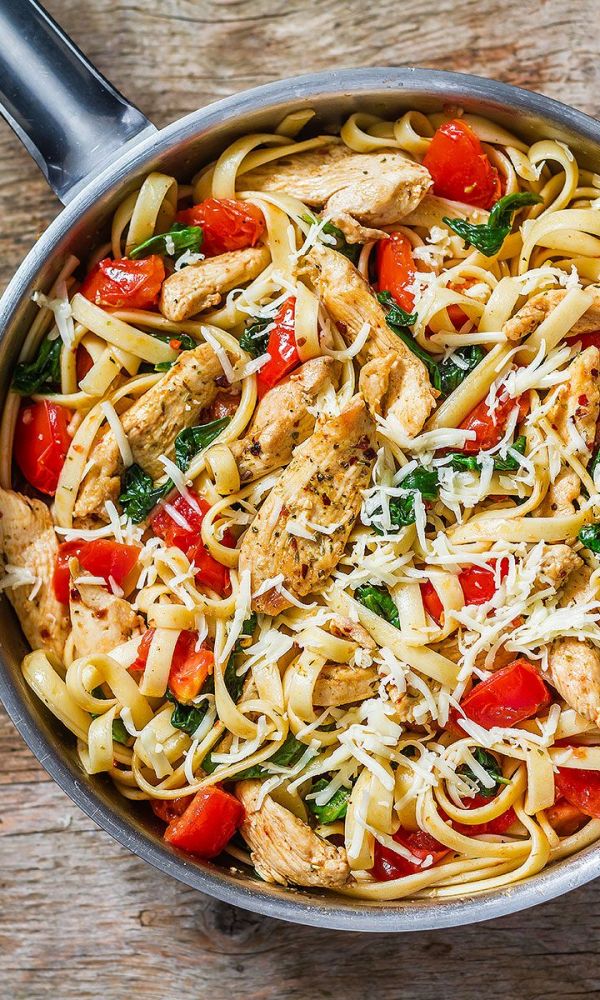 Tomato Spinach Chicken Pasta
