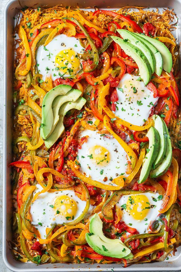 Sheet Pan Breakfast Bake - #recipe by #eatwell101 - https://www.eatwell101.com/sheet-pan-breakfast-bake-recipe