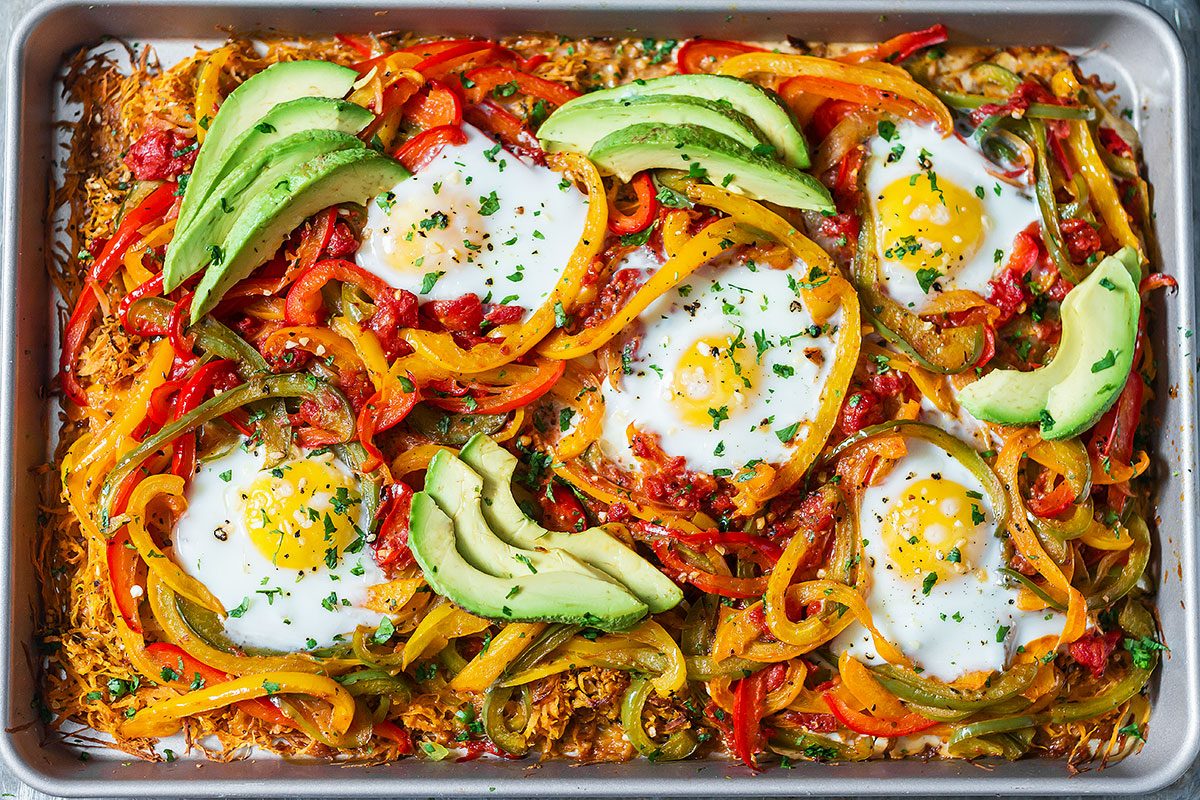 Eggs Sweet Potato Sheet Pan Breakfast — Eatwell101