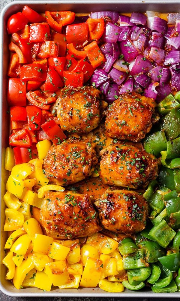 Sheet-Pan Honey Chili Chicken with Veggies