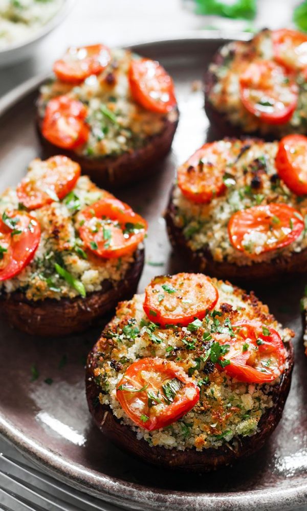 Stuffed Portobello Mushrooms with Garlic Herb Butter