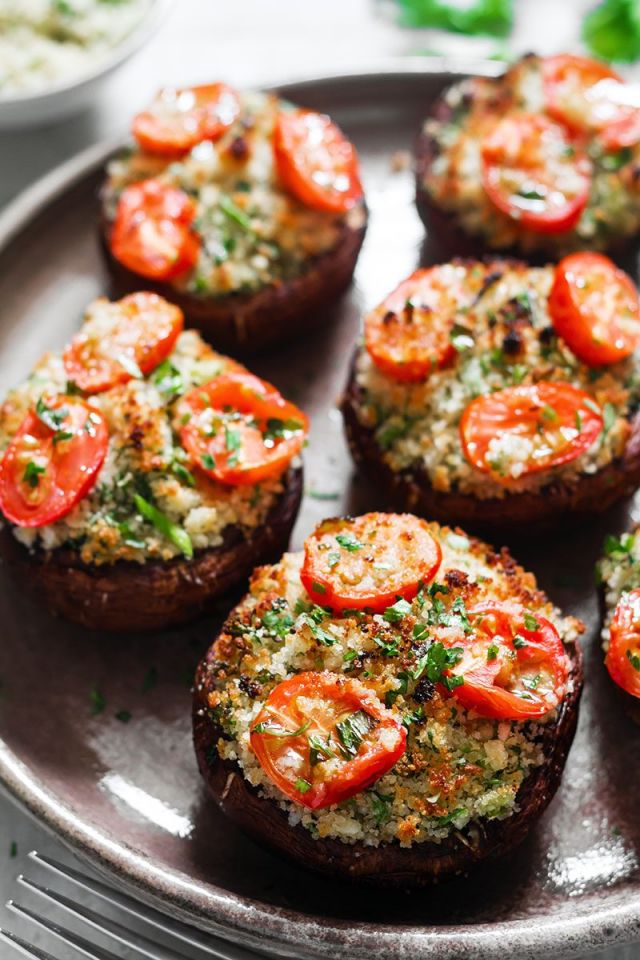 Stuffed Portobello Mushrooms with Garlic Herb Butter