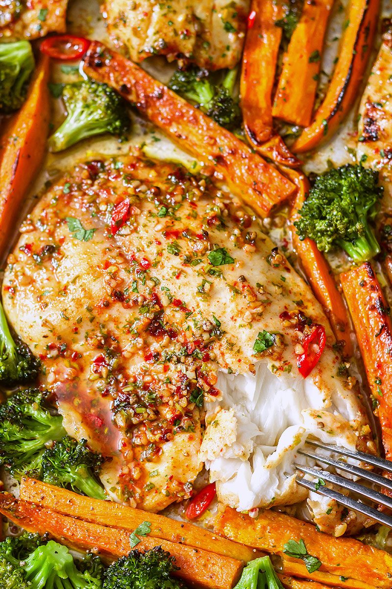 Sheet-Pan Chili-Lime Tilapia Recipe with Veggies — Eatwell101