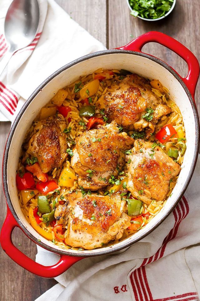 One-Pot Chicken Fajita With Orzo Pasta