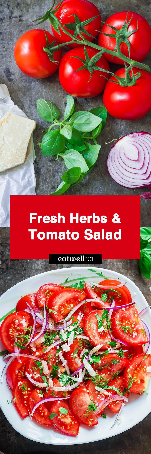 Tomato Salad Recipe — Loaded with fresh herbs and takes 10 mins of prep. Simple yet packed with flavor!