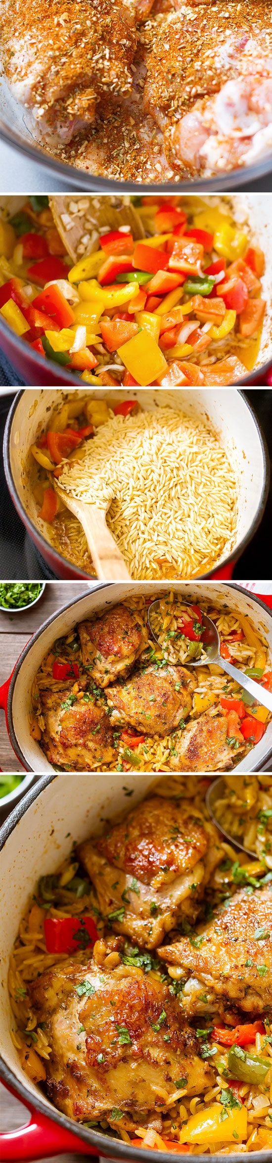 One-Pot Chicken Fajita With Orzo Pasta - $chicken #pasta #fajita #recipe #eatwell101 - This chicken fajita orzo pasta is a nourishing one-pot dish that screams comfort food!