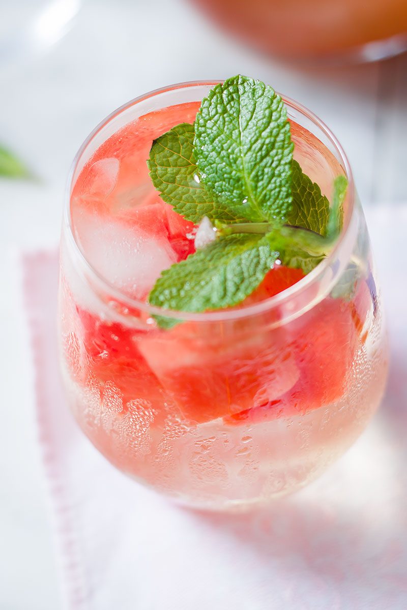 Watermelon White Sangria - The perfect make-ahead cocktail for any occasion! Takes just 5 min!